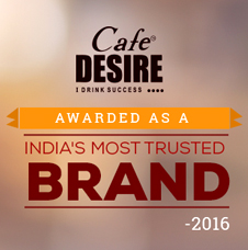 Cafe Desire India's Most trusted brand award